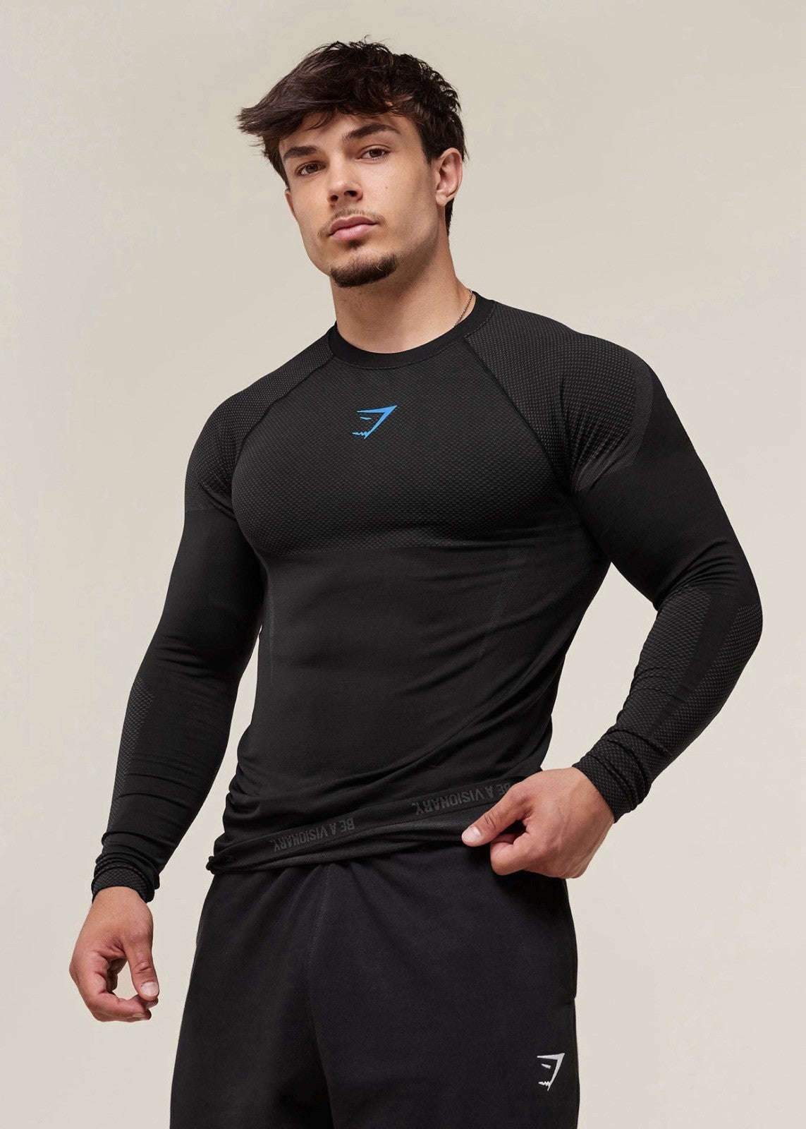*SHIPS TODAY* ONYX GYMSHARK 5.0 Exclusive Black/Black Long Sleeve - Medium