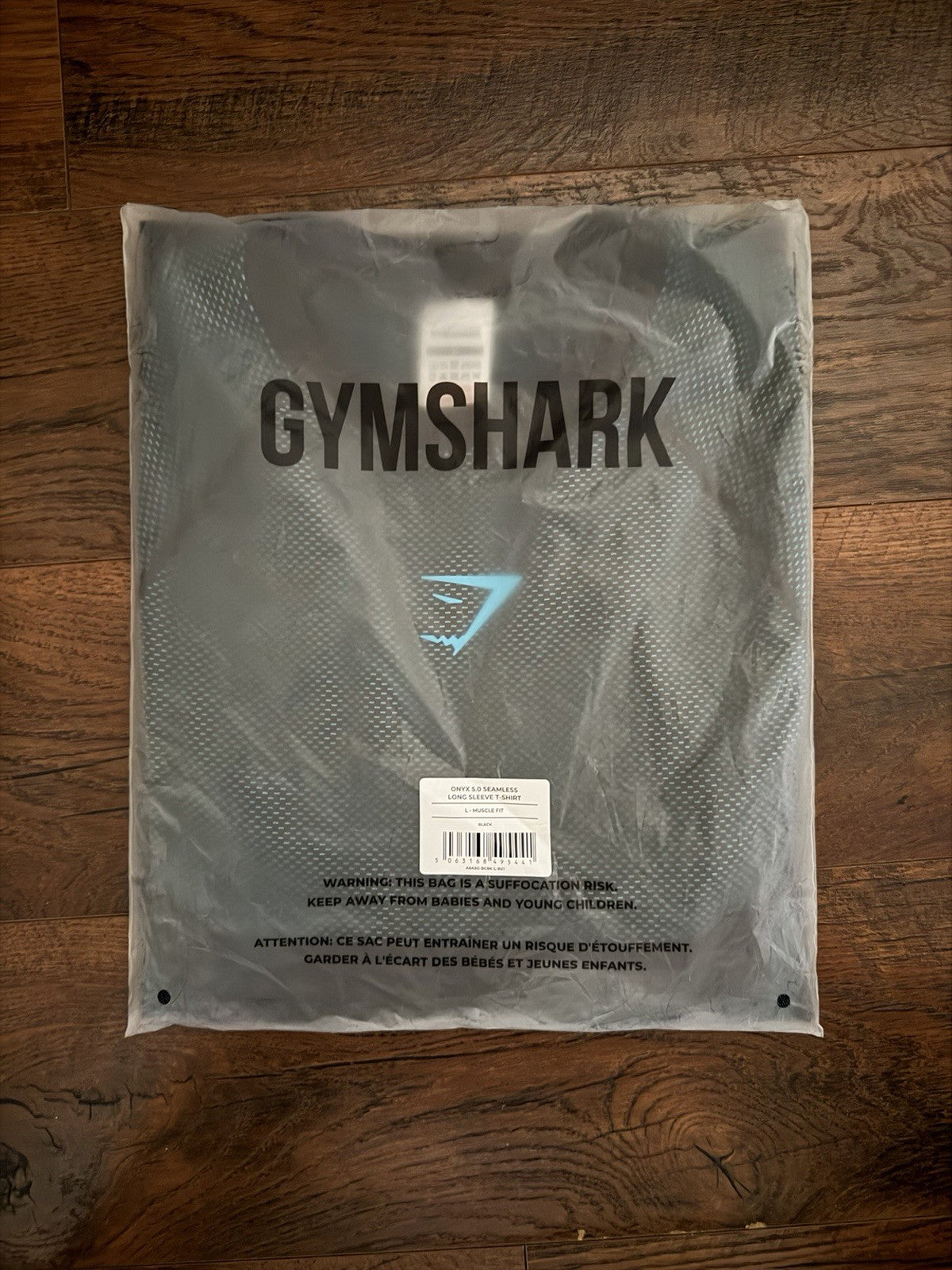 *SHIPS TODAY* Gymshark Onyx v5 5.0 Seamless Long Sleeve Black/Brand Blue - Large